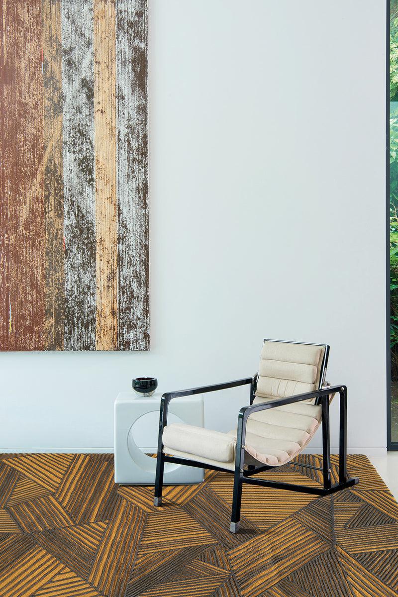Toulemonde Bochart Intreccio Safran Tapis Jaune En Laine