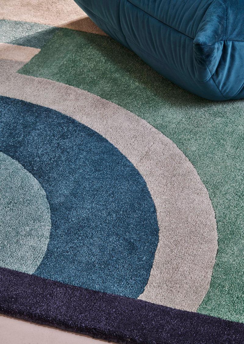 Toulemonde Bochart Josep Celadon Tapis Bleu En PET Recyclé