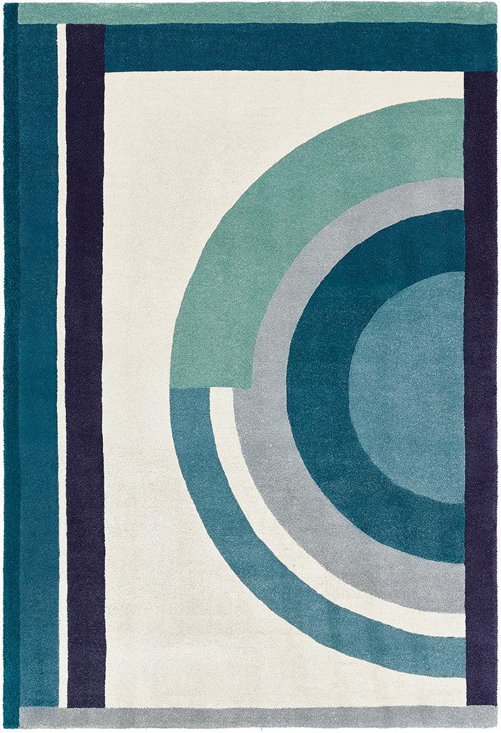 toulemonde bochart Josep Celadon Tapis bleu en PET recyclé