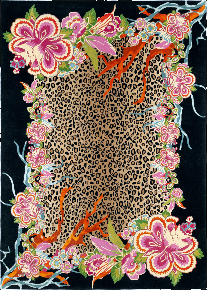 toulemonde bochart Jungle Forest Multi Tapis multicolore en laine et soie végétale