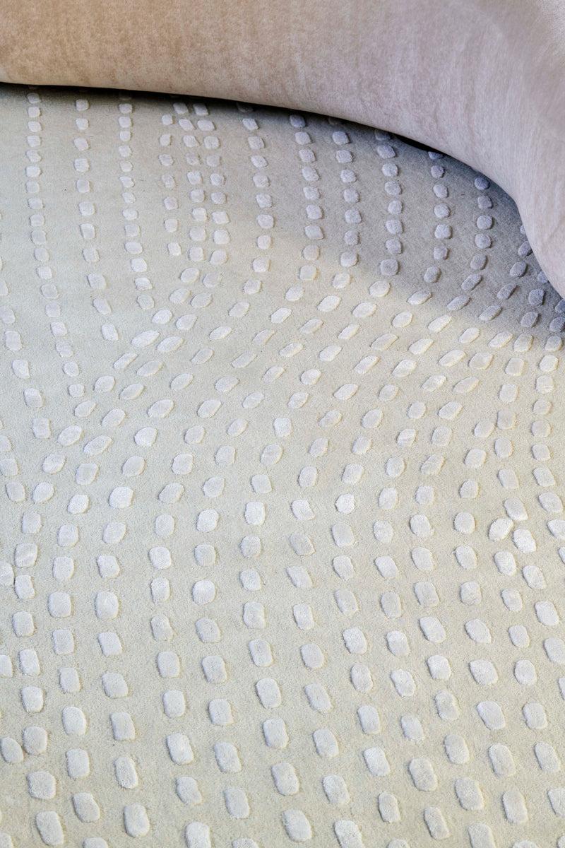 Toulemonde Bochart Kantha Blanc Tapis Blanc En Laine Tencel