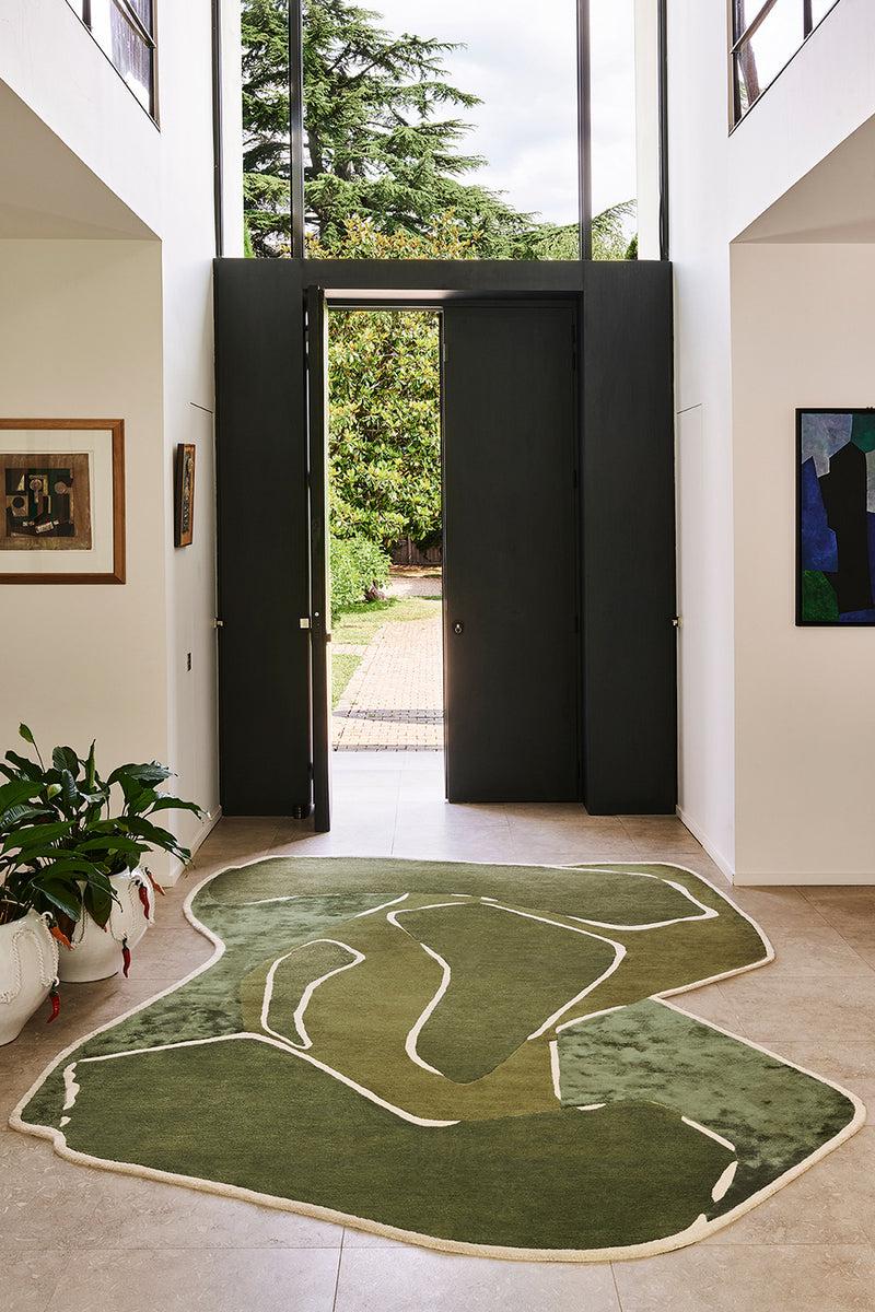 Toulemonde Bochart Muse Kaki Tapis Kaki En Laine Et Viscose