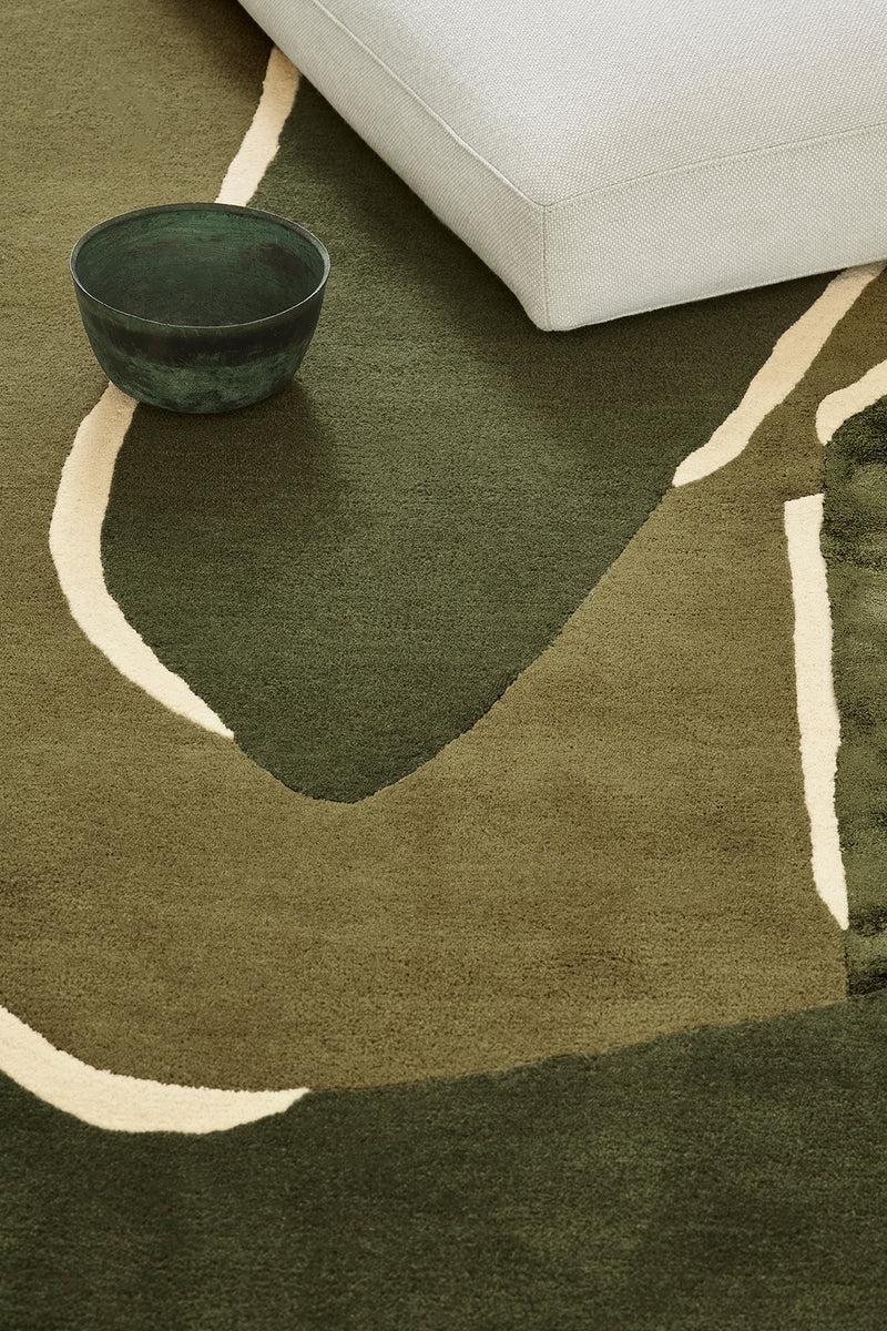 Toulemonde Bochart Muse Kaki Tapis Kaki En Laine Et Viscose
