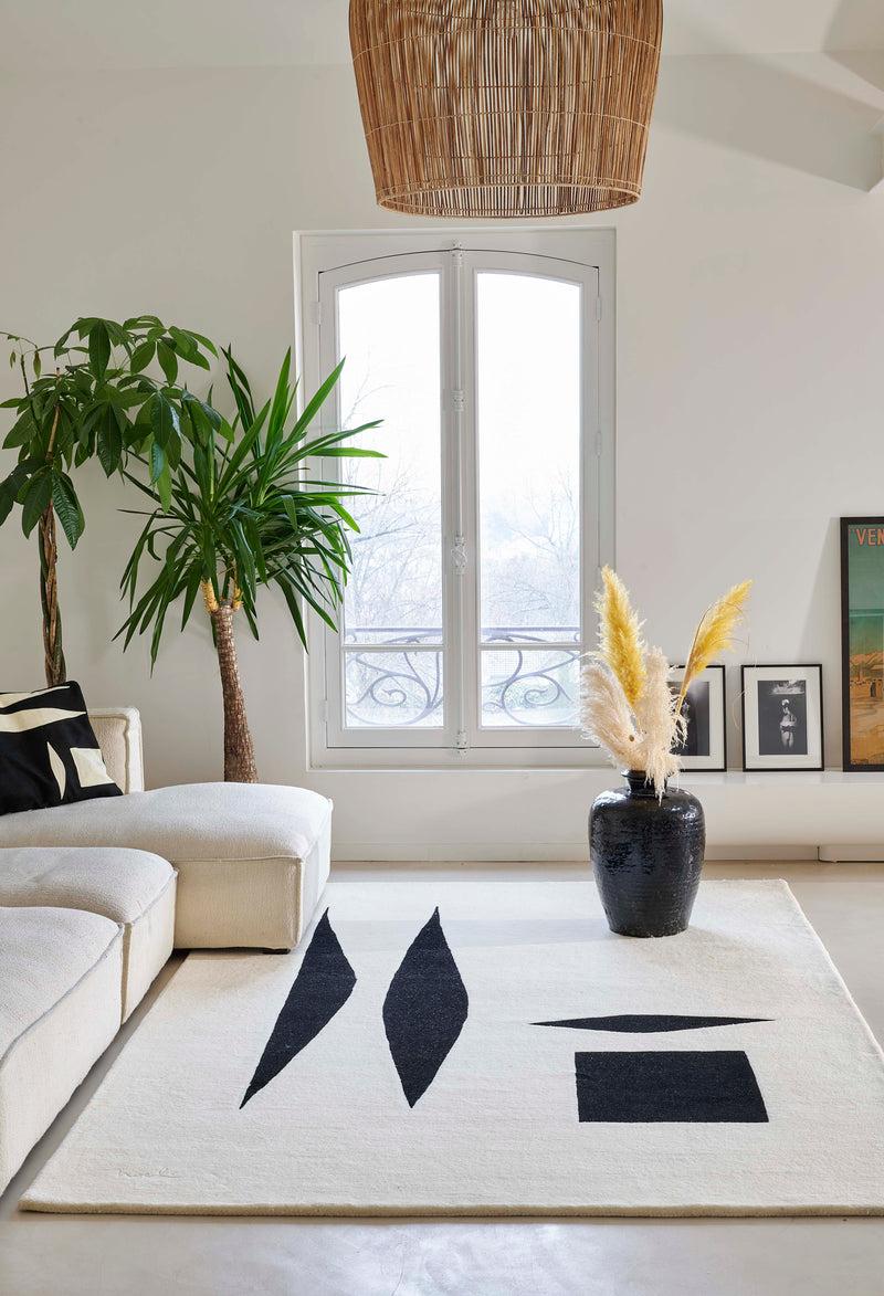 Toulemonde Bochart Nanquim Blanc Tapis Blanc En Laine