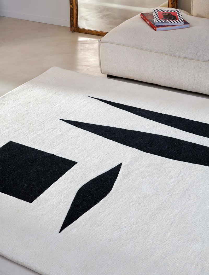 Toulemonde Bochart Nanquim Blanc Tapis Blanc En Laine
