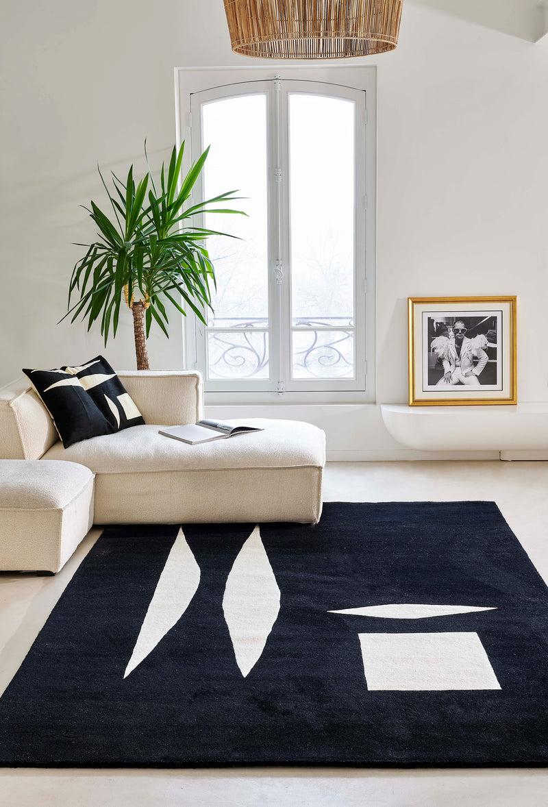 Toulemonde Bochart Nanquim Noir Tapis Noir En Laine