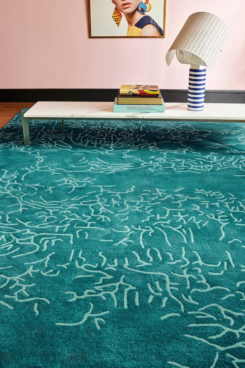 Toulemonde Bochart Nature Lagon Tapis Vert En Laine