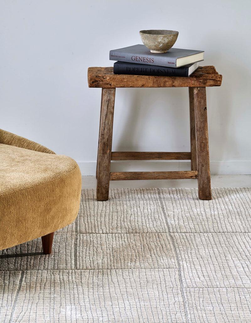 Toulemonde Bochart Opus Mastic Tapis Beige En Laine Tencel