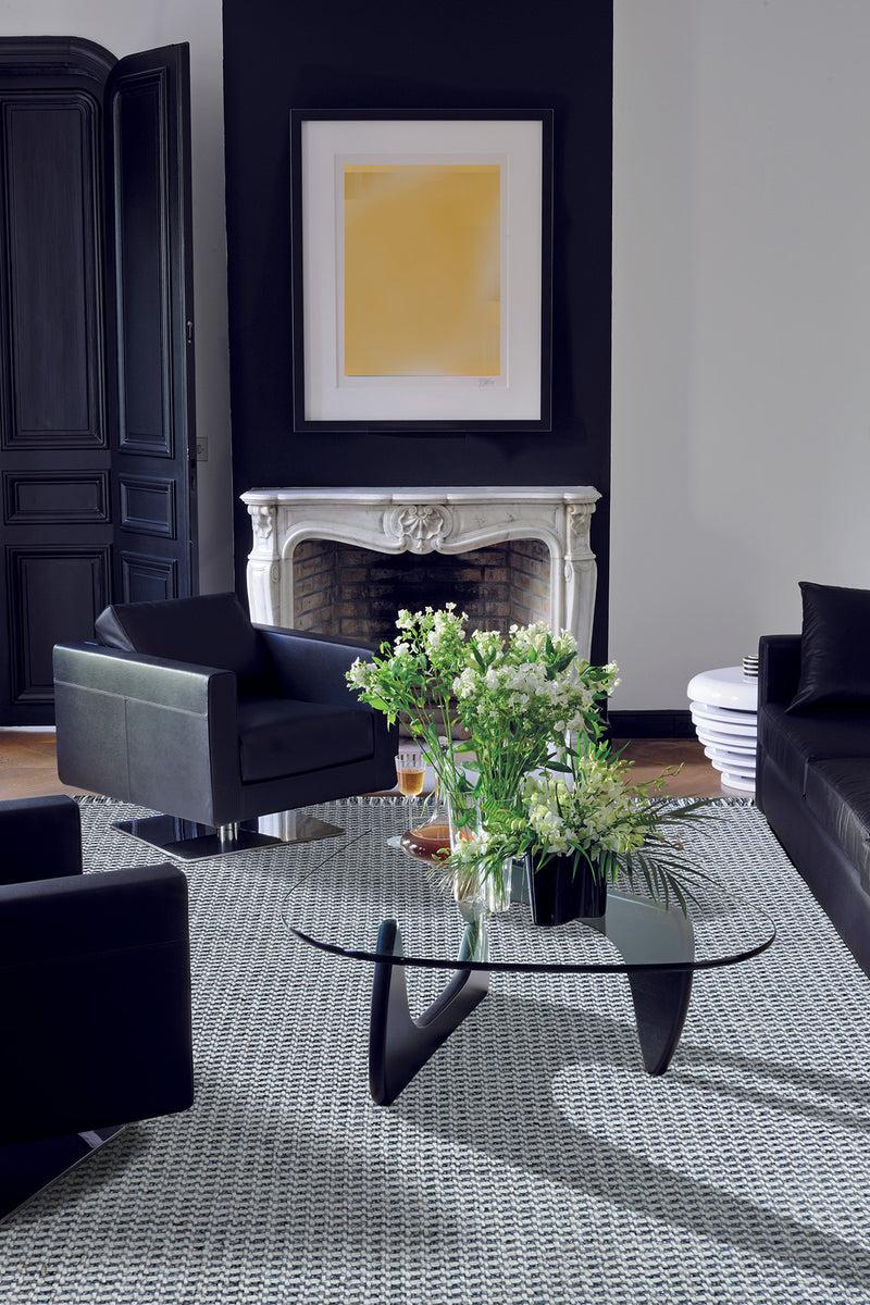 Toulemonde Bochart Oslo Acier Tapis Bleu En Laine Et Viscose