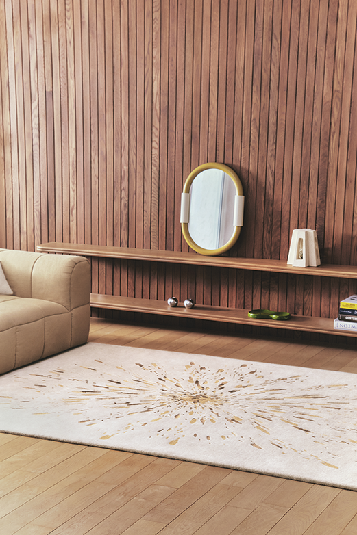 Toulemonde Bochart Paint Ocre Tapis Beige Ocre En Laine Viscose