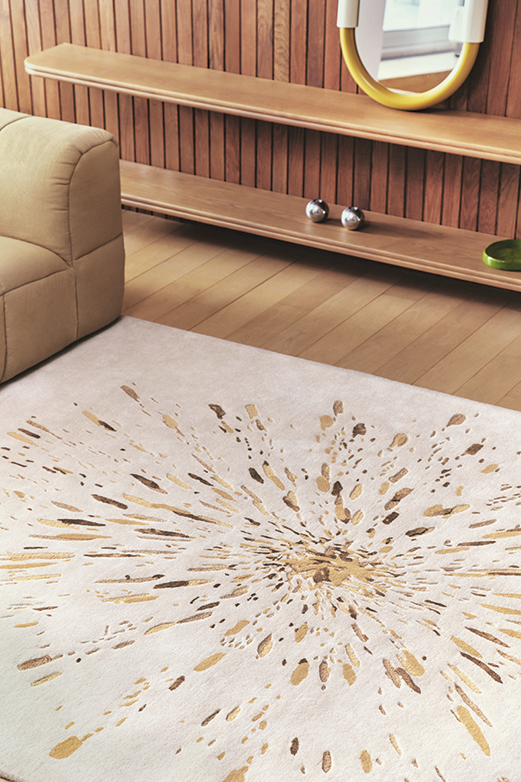 Toulemonde Bochart Paint Ocre Tapis Beige Ocre En Laine Viscose