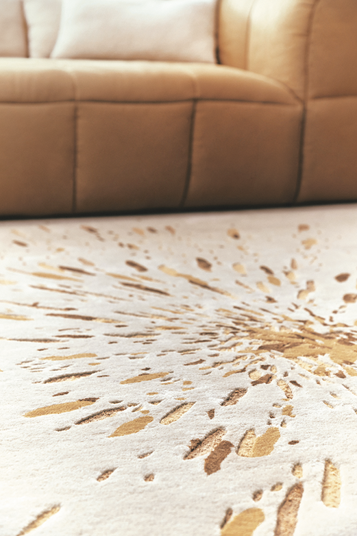 Toulemonde Bochart Paint Ocre Tapis Beige Ocre En Laine Viscose