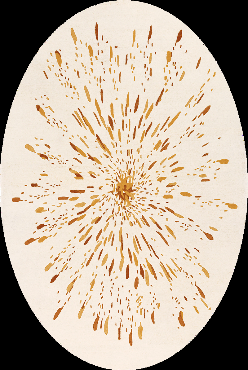 toulemonde bochart Paint Oval Ocre Tapis beige ocre en laine viscose