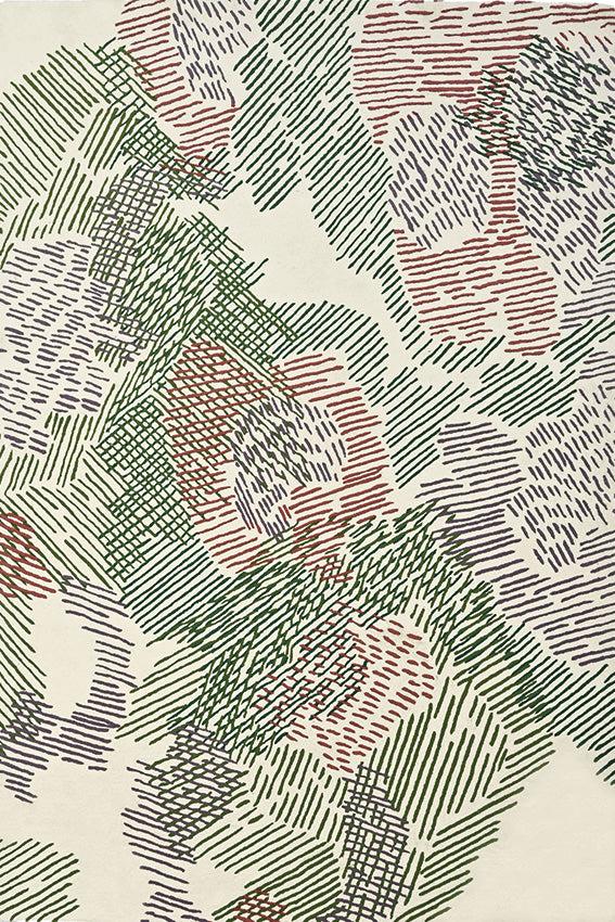 toulemonde bochart Paysage Printemps Tapis multicolore en laine