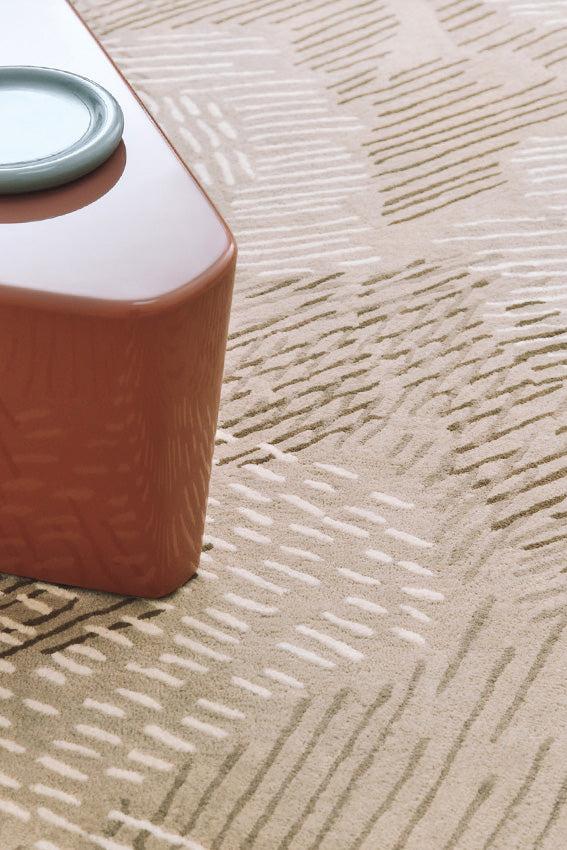 Toulemonde Bochart Paysage Rond Naturel Tapis Beige En Laine