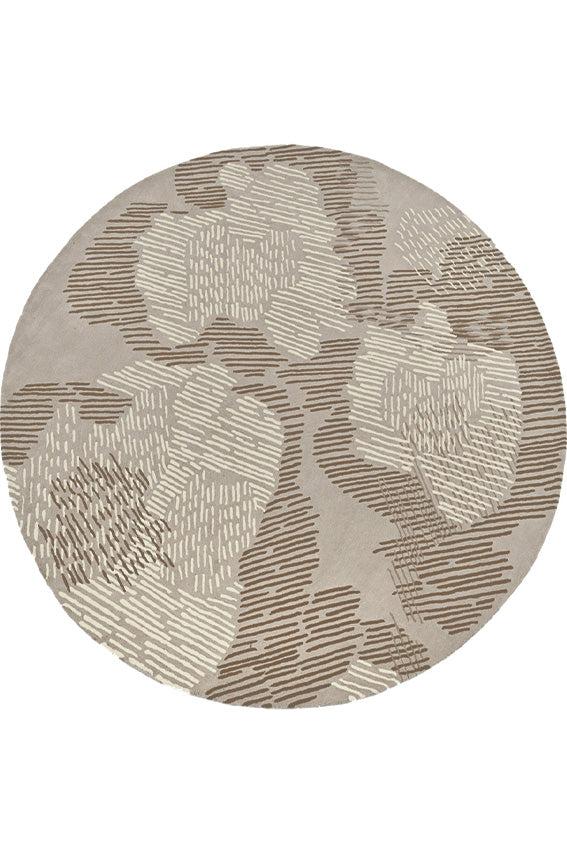 toulemonde bochart Paysage Rond Naturel Tapis beige en laine