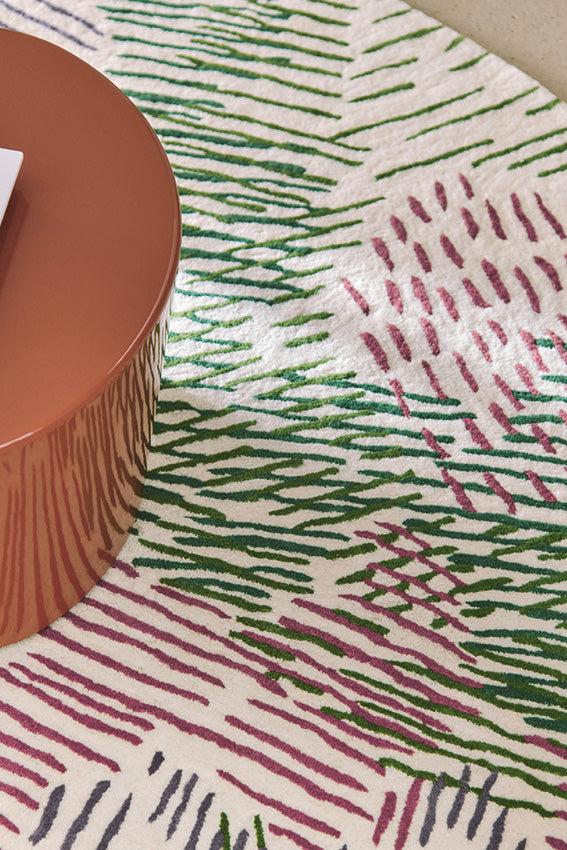 Toulemonde Bochart Paysage Rond Printemps Tapis Multicolore En Laine