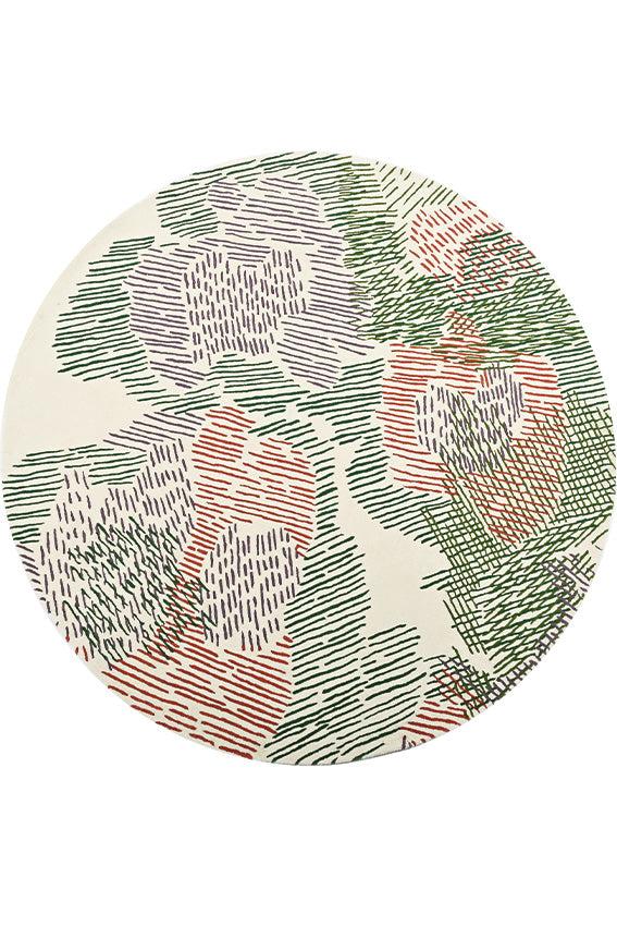 toulemonde bochart Paysage Rond Printemps Tapis multicolore en laine