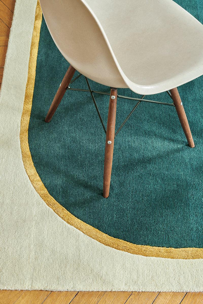 Toulemonde Bochart Persia Emeraude Tapis Vert En Laine Et Viscose