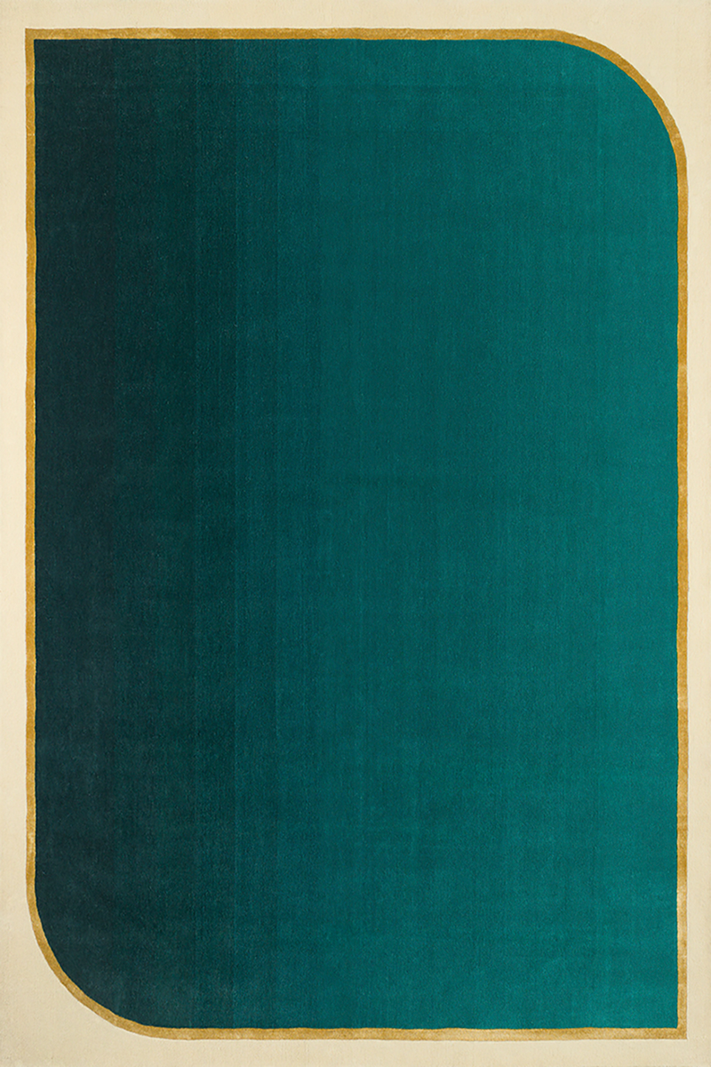 toulemonde bochart Persia Emeraude Tapis vert en laine et viscose