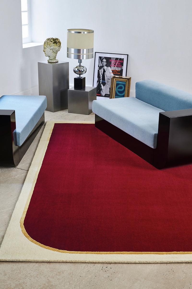 Toulemonde Bochart Persia Rubis Tapis Rouge En Laine Et Viscose