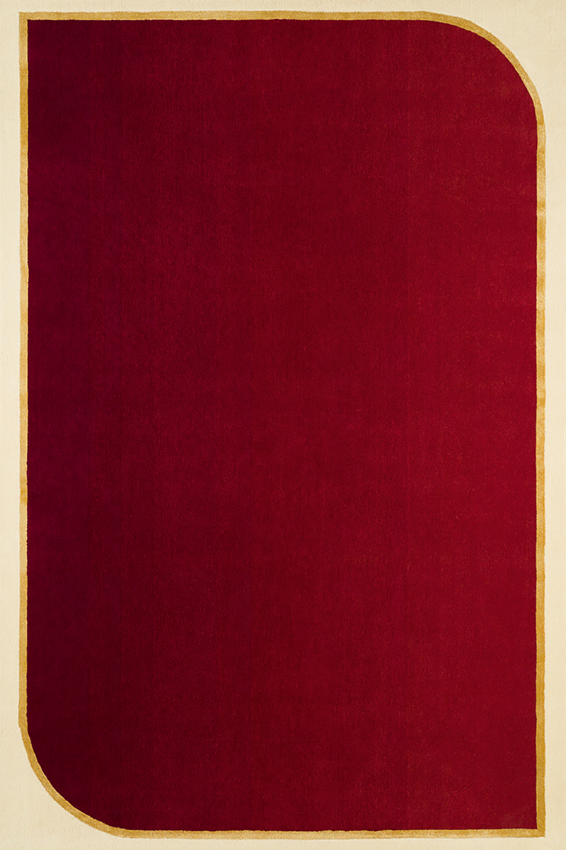 toulemonde bochart Persia Rubis Tapis rouge en laine et viscose