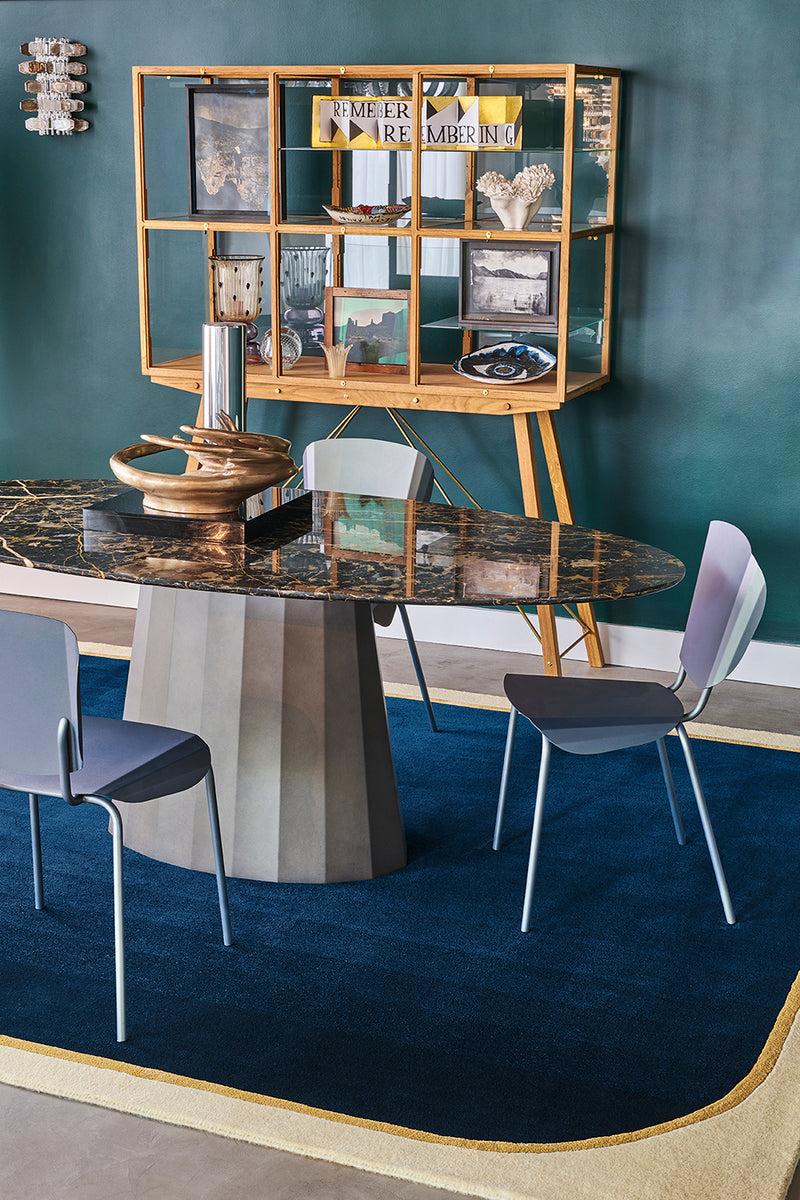 Toulemonde Bochart Persia Saphir Tapis Bleu En Laine Et Viscose