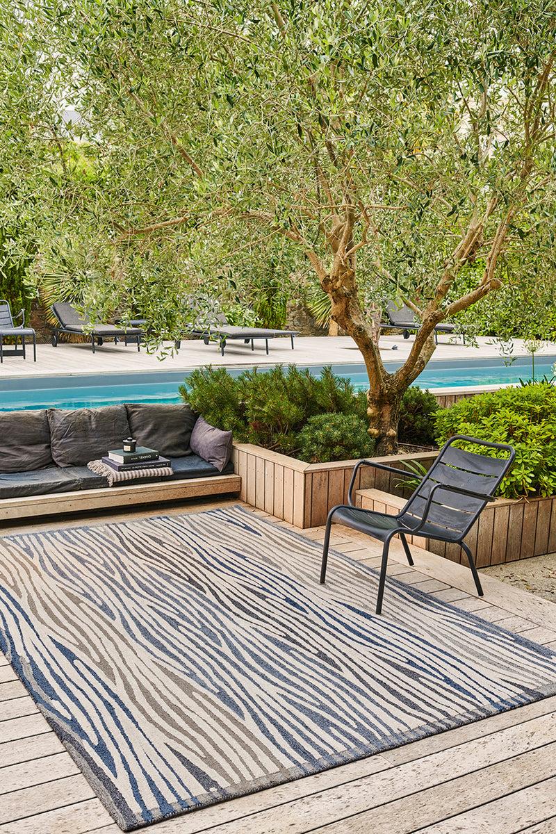 Toulemonde Bochart Petra Nuit Tapis Bleu En PET Recyclé