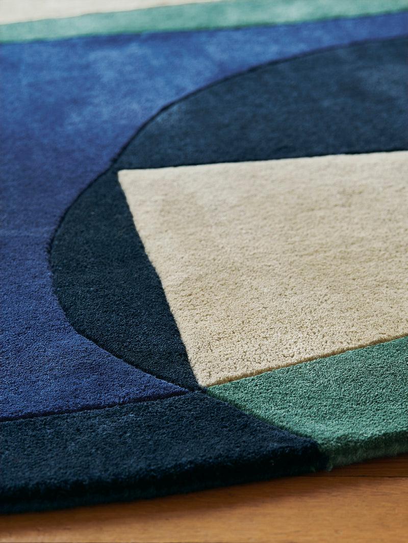 Toulemonde Bochart Polia Shape Hiver Tapis Bleu En Laine