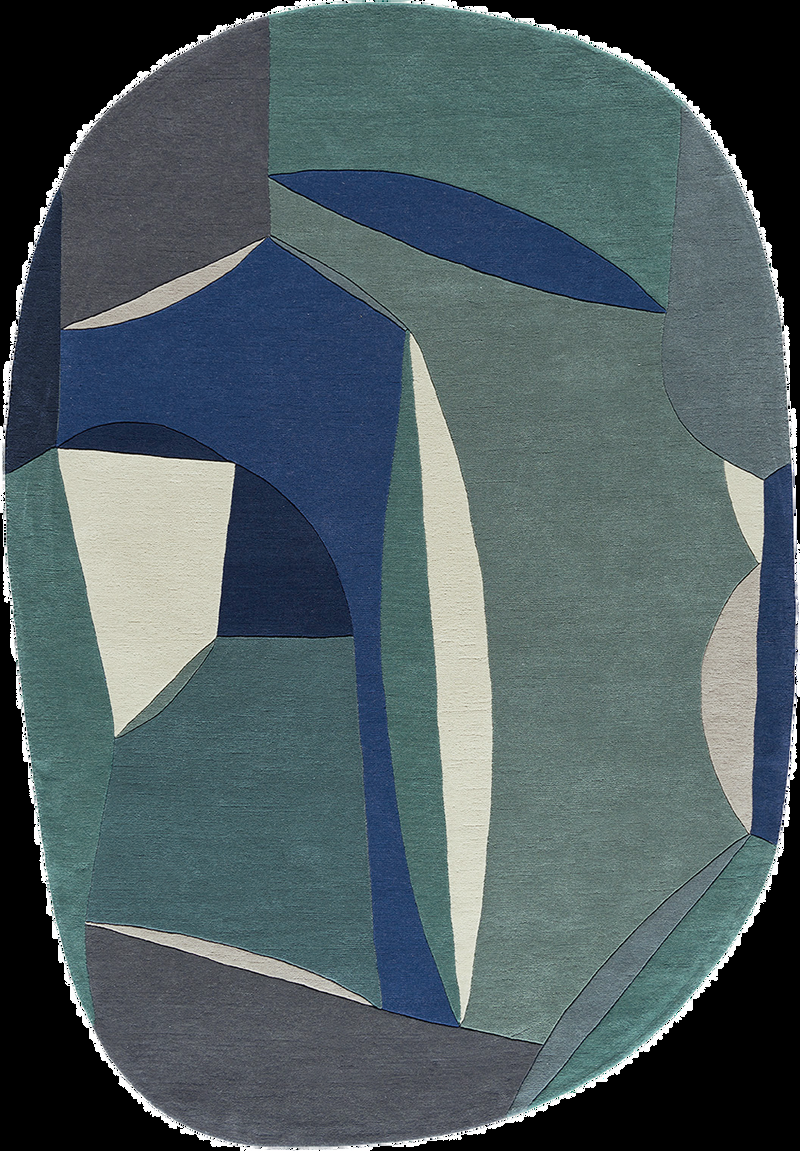 toulemonde bochart Polia Shape Hiver Tapis bleu en laine