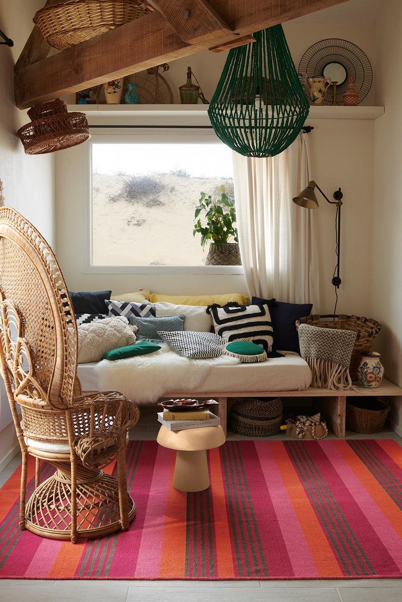 Toulemonde Bochart Pompei Fuschia Tapis Rose En Polyester