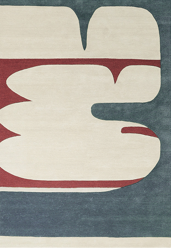 toulemonde bochart Pygmée Glacier Tapis bleu en laine