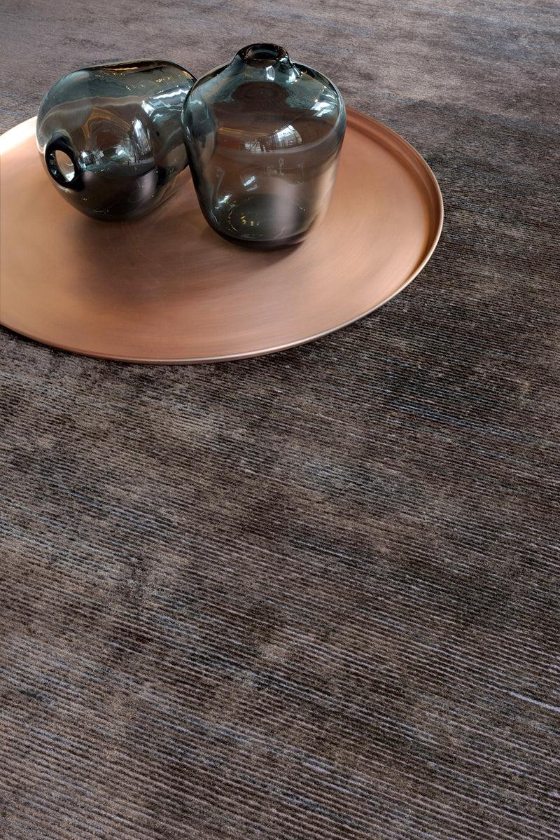 Toulemonde Bochart Ribbed Orage Tapis Gris En Laine