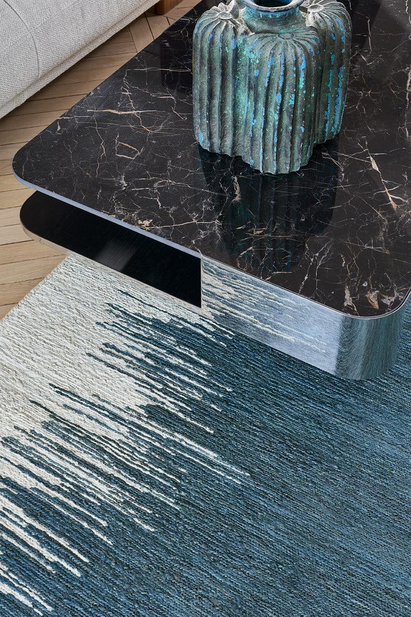 Toulemonde Bochart Saona Bleu Tapis Bleu 100% Golden Jute