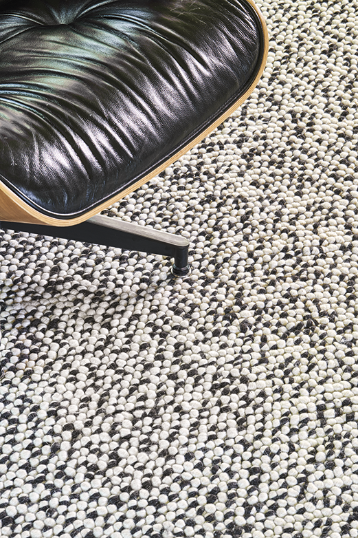 Toulemonde Bochart Serac Noir Blanc Tapis Noir En Laine Polyester