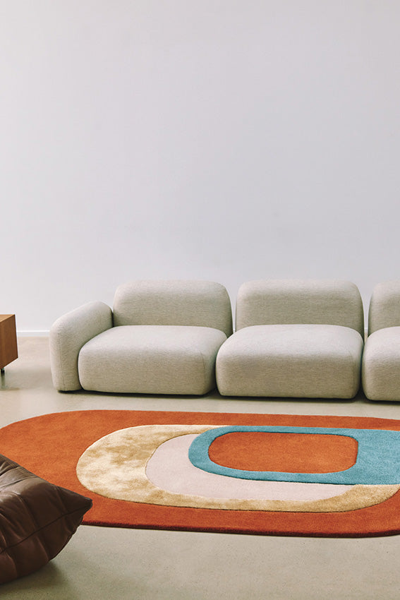 Toulemonde Bochart Spirit Orange Tapis Brun En Laine Et Soie Végétale