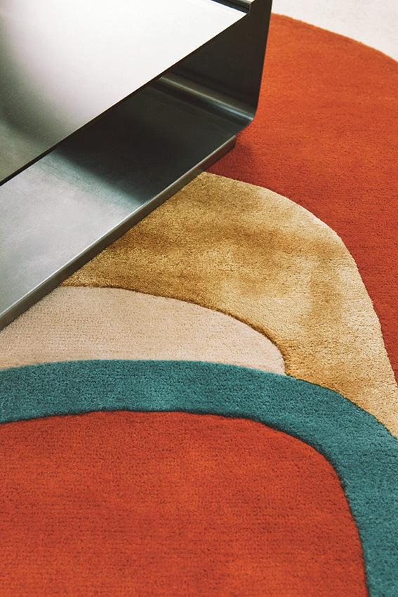 Toulemonde Bochart Spirit Orange Tapis Brun En Laine Et Soie Végétale