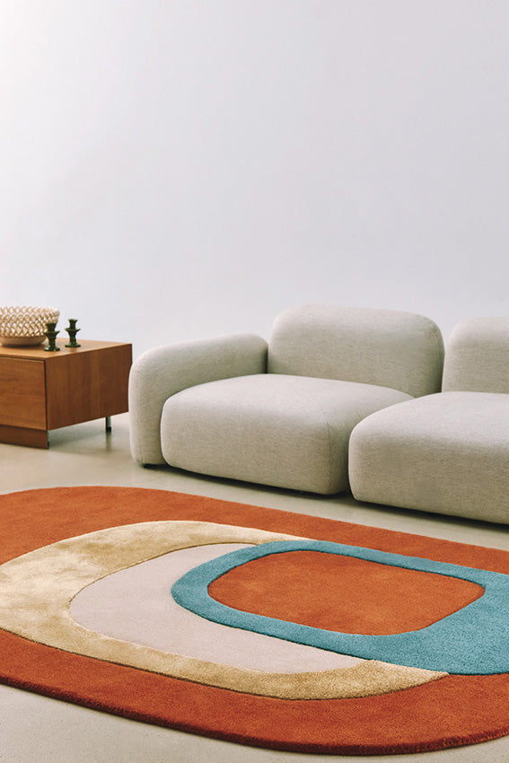 Toulemonde Bochart Spirit Orange Tapis Brun En Laine Et Soie Végétale