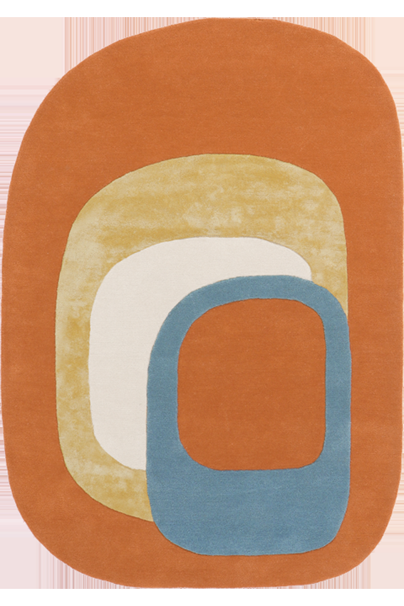 toulemonde bochart Spirit Orange Tapis brun en laine et soie végétale