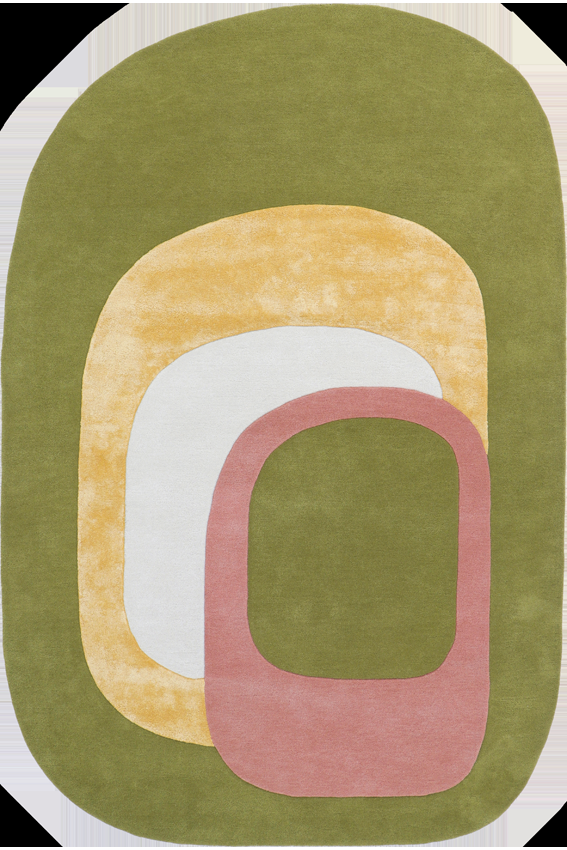 toulemonde bochart Spirit Printemps Tapis vert en laine et soie végétale