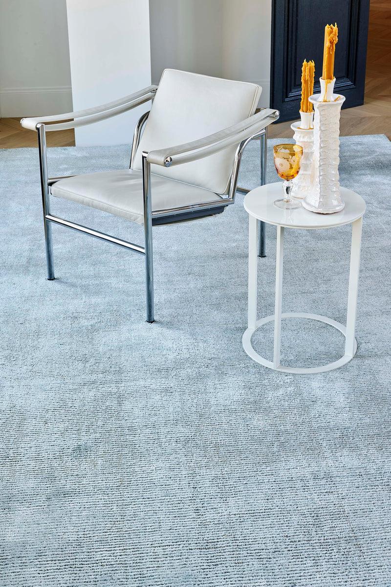 Toulemonde Bochart Stone Celadon Tapis Bleu En Laine Et Bambou