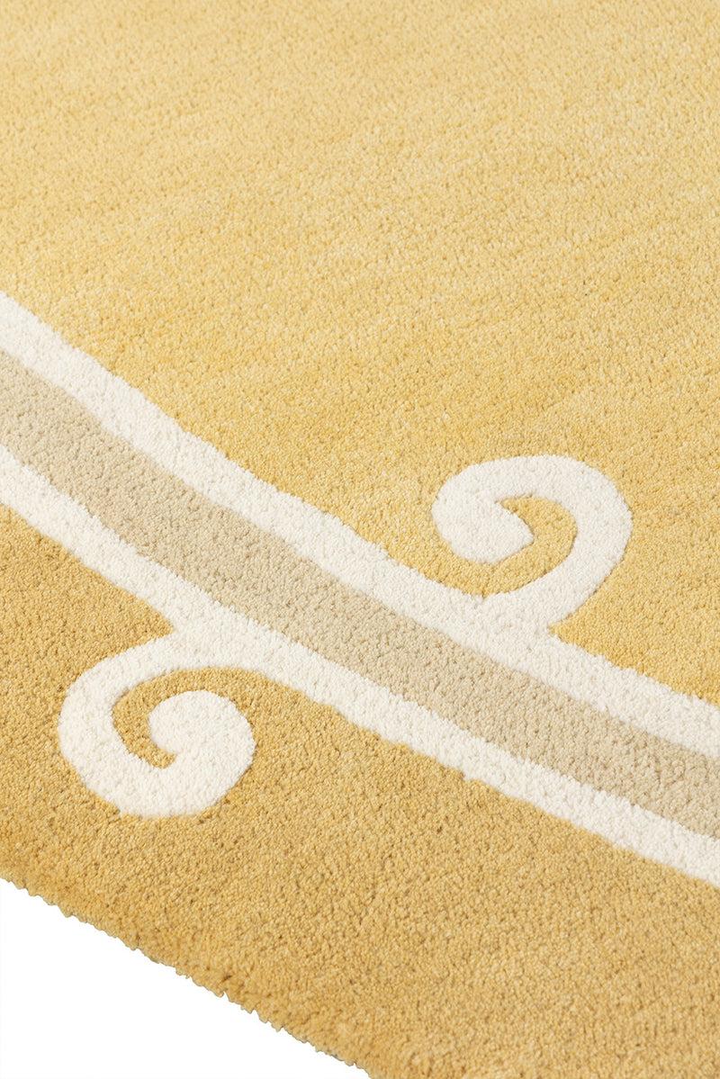 Toulemonde Bochart Syracuse Rond Jaune Tapis Beige En Laine