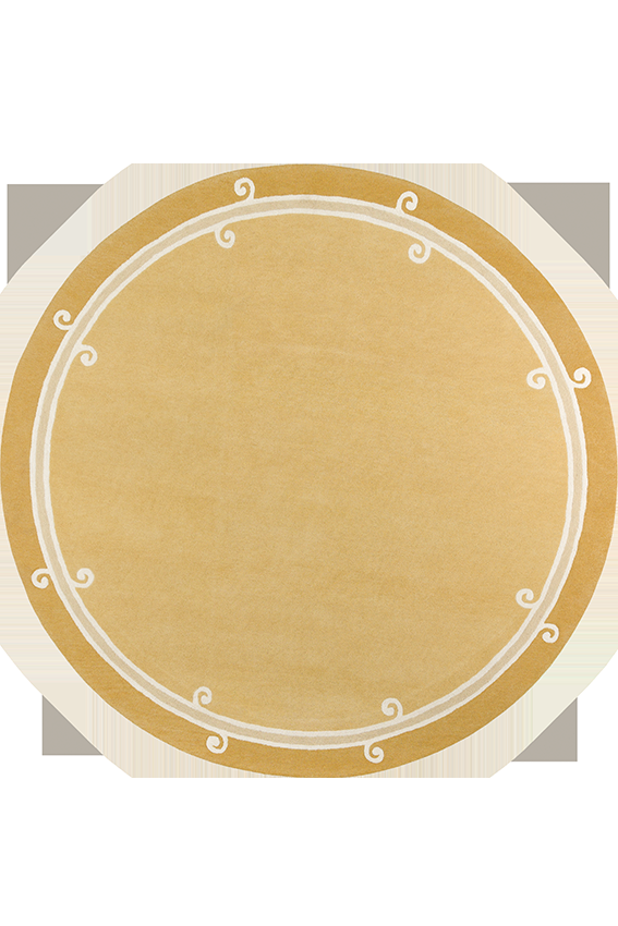 toulemonde bochart Syracuse Rond Jaune Tapis beige en laine