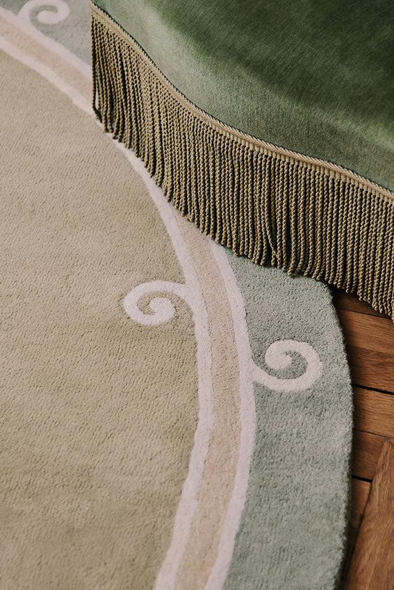 Toulemonde Bochart Syracuse Rond Sauge Tapis Vert En Laine
