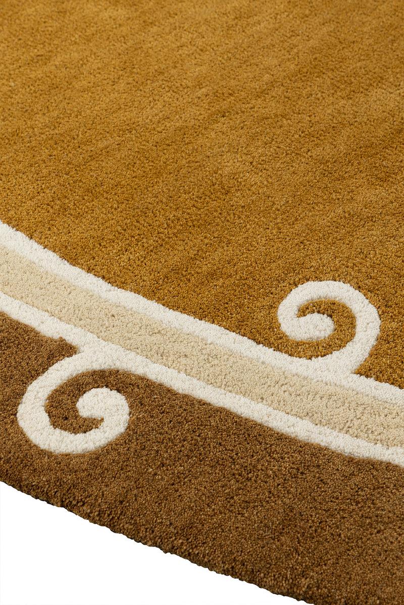 Toulemonde Bochart Syracuse Rond Tabac Tapis Brun En Laine