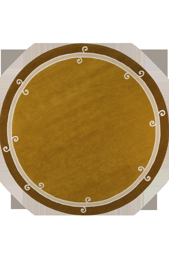 toulemonde bochart Syracuse Rond Tabac Tapis brun en laine