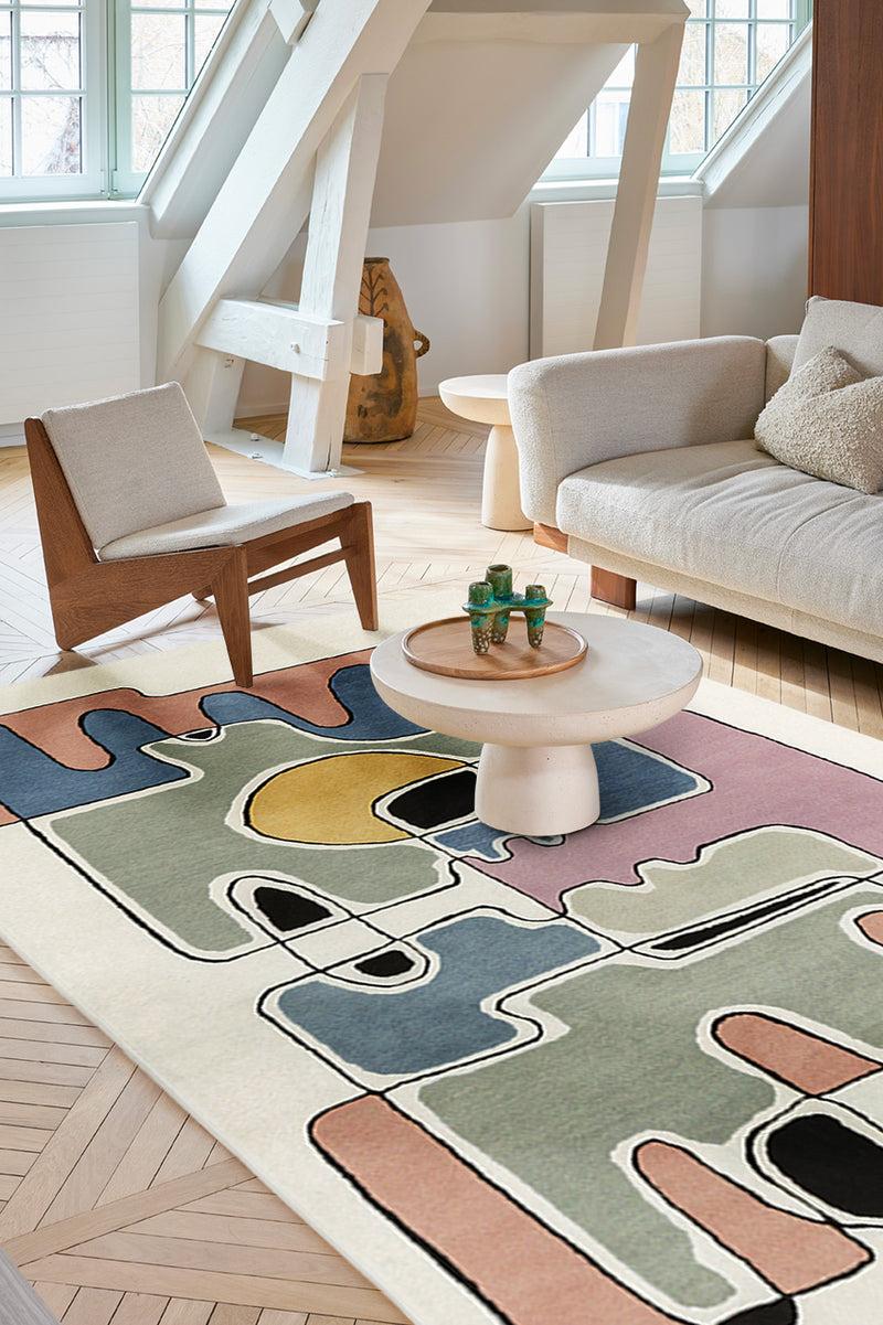 Toulemonde Bochart Tête À Tête Multi Tapis Multicolore En Laine Et Viscose