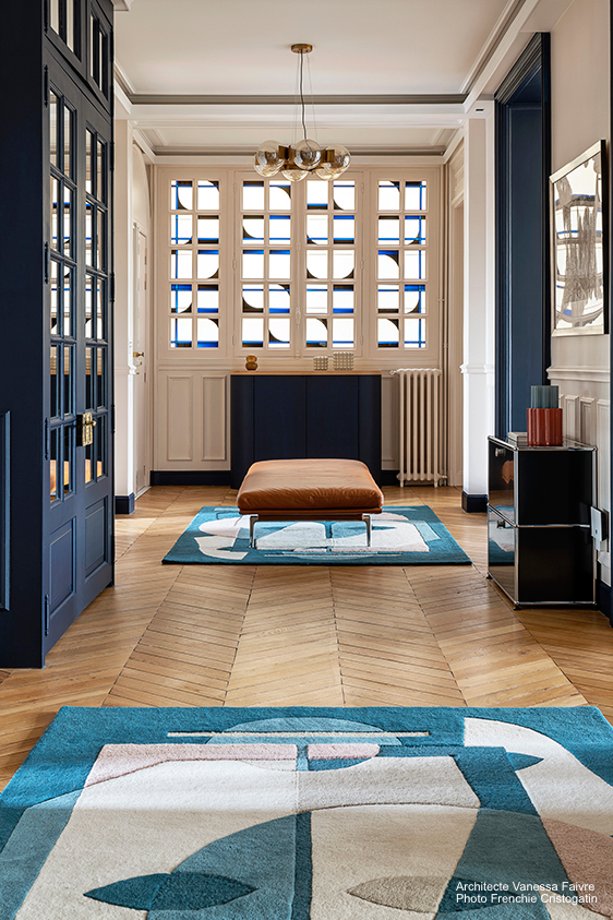 Toulemonde Bochart Aduma Nuit Tapis Bleu En Laine