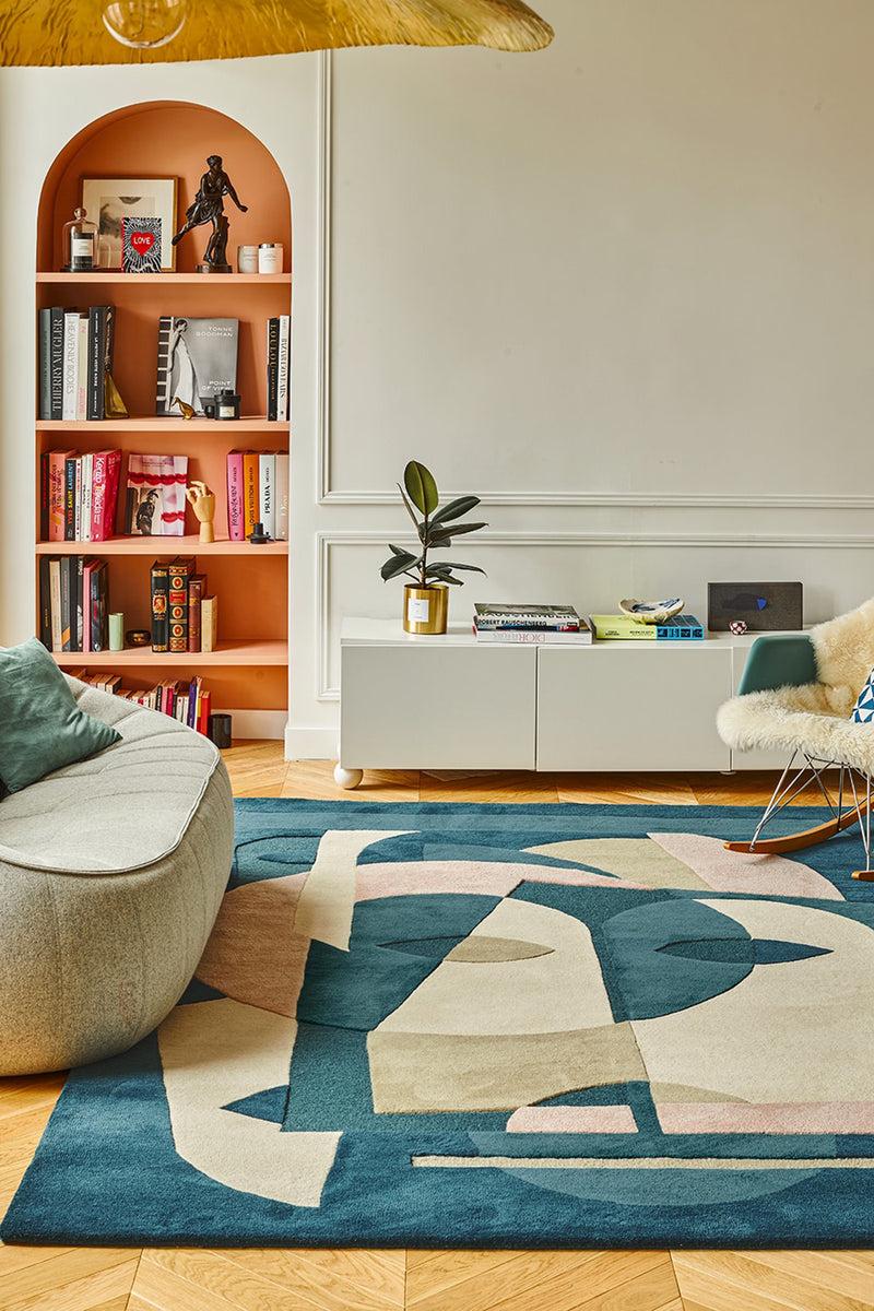 Toulemonde Bochart Aduma Nuit Tapis Bleu En Laine