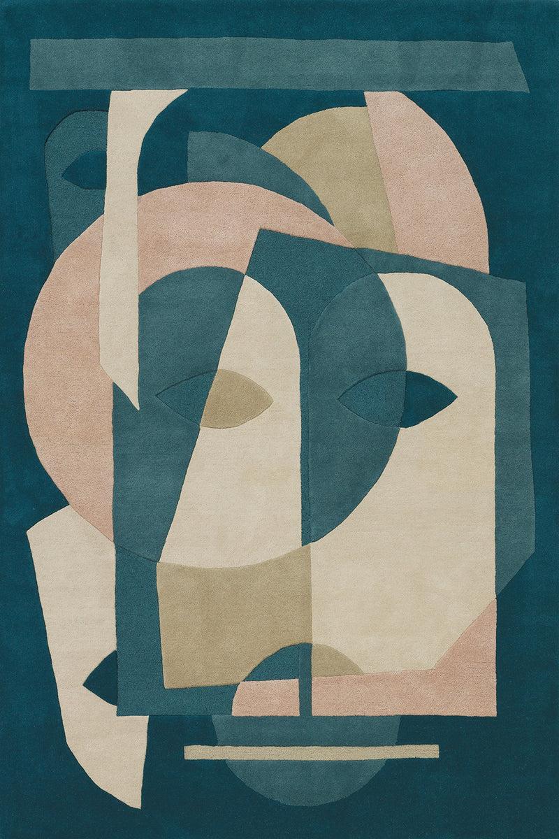 toulemonde bochart Aduma Nuit Tapis bleu en laine